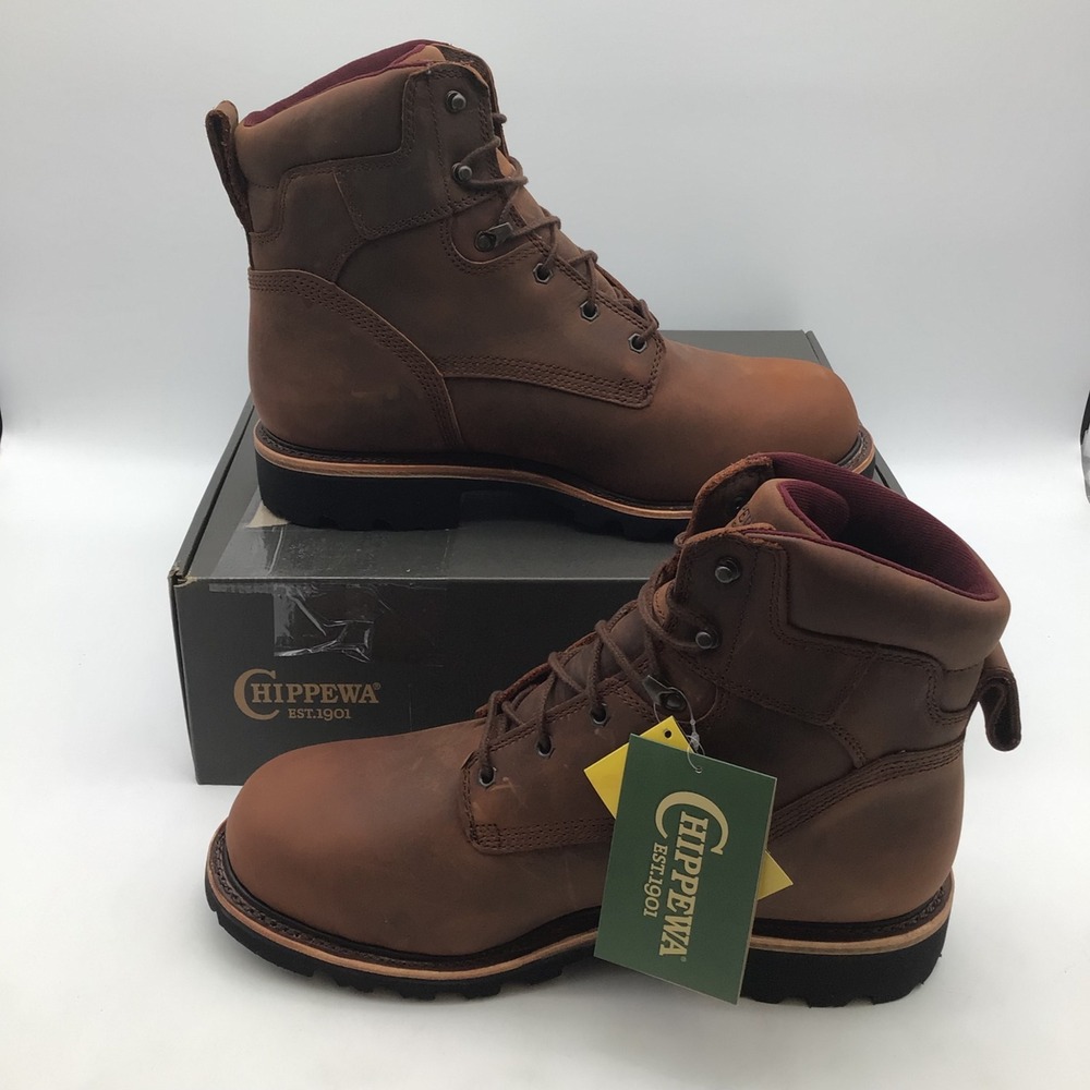 Chippewa Super DNA Walnut 6" Waterproof Work Boots 59206 Mens Size 10.5 EEE NEW